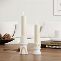 Candle Holder for Pillar Candle Set of 2, Modern Terracotta Candlestick Holders Decorative Candle Stand, Pillar Candle Holders Tall Set for Wedding, Dining Table, Home Decoration,Gifts for mom Women