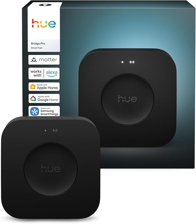 Philips Hue Bridge Pro, Smart Light Hub, Wireless, Advanced Encryption, Supports 150+ Lights & 50+ Accessories, Works with Apple Home, Alexa, Google, Samsung SmartThings