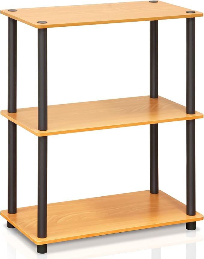 Furinno Shelves Industrial Multipurpose Side Table, Marble White