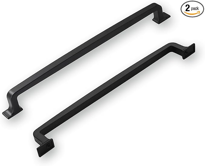 Khtumeware 2 Pack 8 Inch Matte Black Cabinet Handles - Drawer Pulls for Kitchen Cabinets, Cupboards, and Drawers - Hardware Handles
