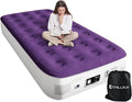 CHILLSUN Twin Air Mattress with Built-in Pump-2 Mins Quick Inflate/Deflate Double Height Blow Up Mattress for Camping,Home & Portable Travel - Adjustable Inflatable Mattresses,Durable Waterproof