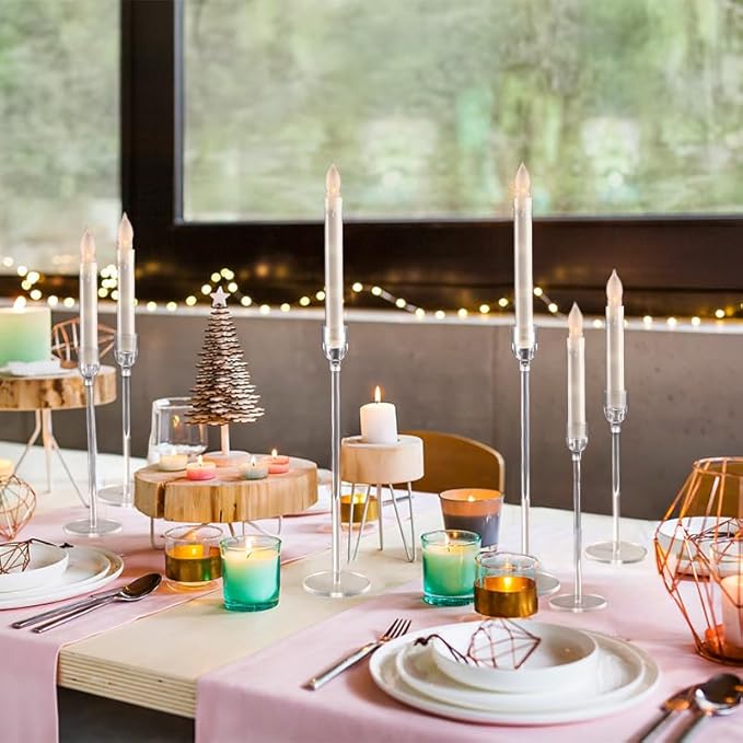 Vincidern 36pcs Acrylic Candle Holders Centerpieces for Table, Taper Candle Holder for Wedding Decor, Holiday, Events,Party, Halloween, Christmas Decorative Candlestick Holder, Taper Candle Holder Set