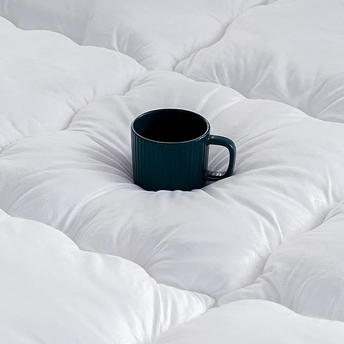QUEEN ROSE Mattress Topper Full, Cooling Extra Thick Pillow Top Mattress Pad Bed Covers Full Size, Overfilled Snow Down Alternative Mattress Topper, Soft Comfort to Firm Mattress, Plush Support