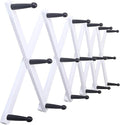 SKOLOO Hat Rack for Wall with 17 Hooks, Solid Wooden, Modern, Expandable Coat Rack Wall Mount for Coats, Hats, Bags, Baseball Caps, Black on White