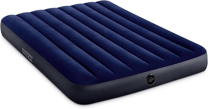 Intex 64758E Dura-Beam Standard Downy Air Mattress: Fiber-Tech, Full Size, 10in Bed Height, 600lb Weight Capacity, Pump Sold Separately