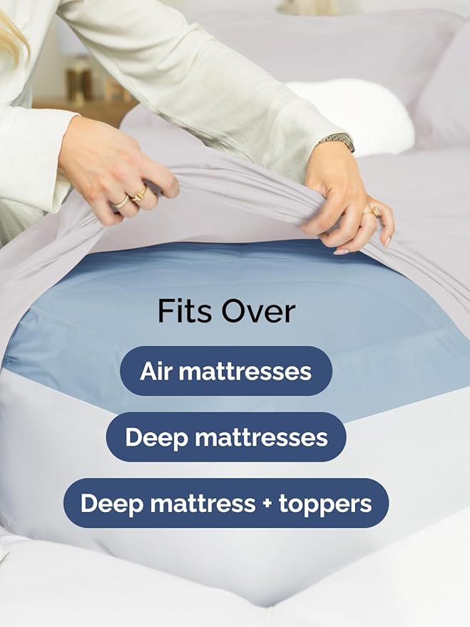 Extra Deep Twin Sheet Set - 4 Piece Breathable & Cooling Sheets - Hotel Luxury Bed Sheets Set - Easy & Secure Fit - Soft, Wrinkle Free & Comfy Sheets Set - French Grey Sheet Set w/Extra Deep Pockets