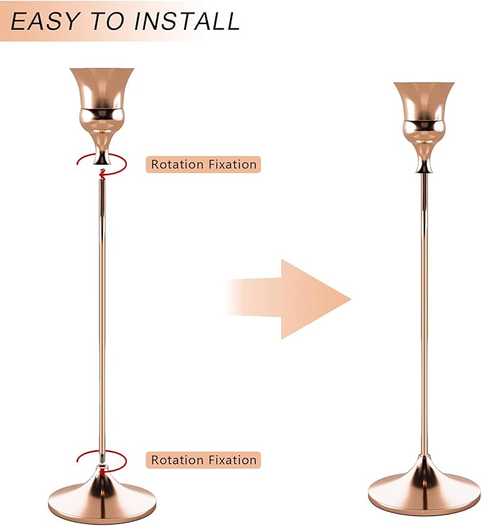 Candlestick Holders Rose Gold, 6 Packs Taper Candle Holder for Candlesticks, Candle Sticks Holder Decor for Home Decor