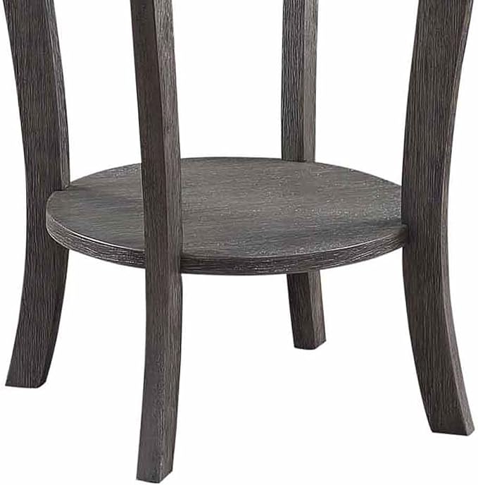 Convenience Concepts American Heritage Round End Table, Dark Gray Wirebrush