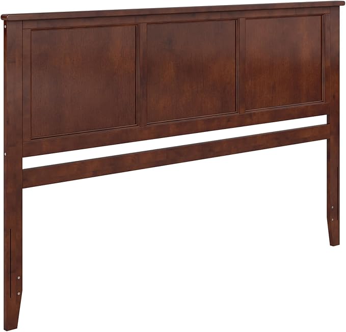 AFI, Madison King Solid Wood Panel Headboard with Attachable Charger, Walnut