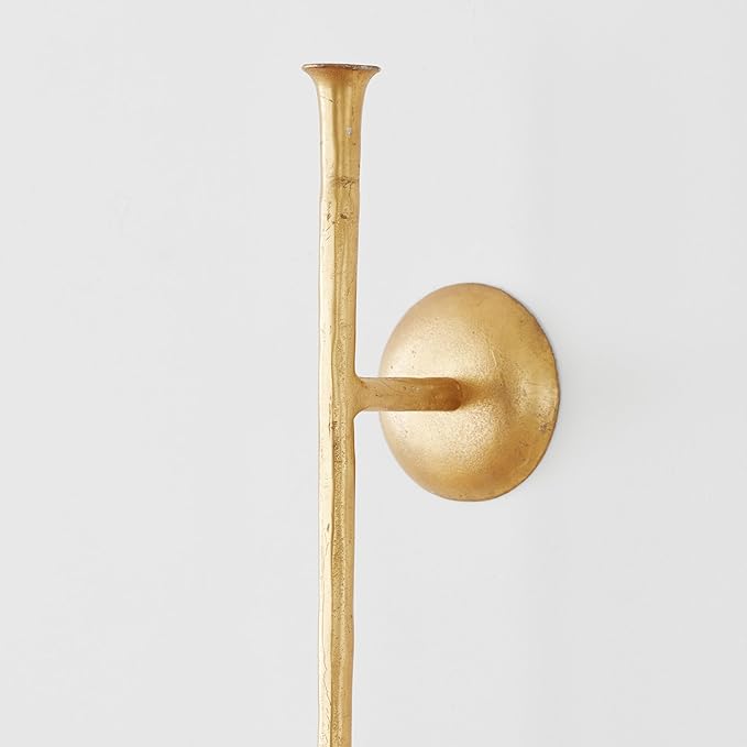 Z Gallerie Aspar Wall Sconce Long Candle Holders in Gold Finish, Retro Chic Wall Decor for Living Room, Dining Room & Bathroom, Vintage Candle Wall Sconce with Timeless Appeal(Candles not Included)
