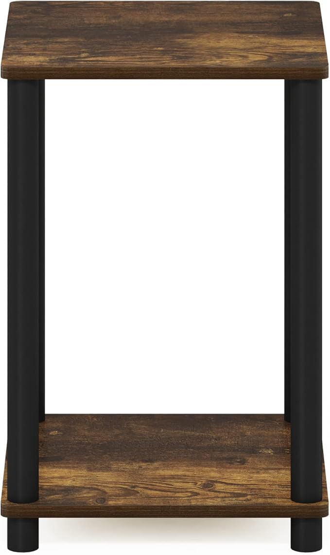 Furinno Turn-N-Tube Haydn End Table, Amber Pine/Black