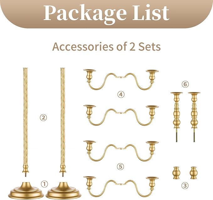 Sziqiqi 28In Floor Candelabra Tall Taper Candlestick for Candle and Floral Metal Candle Holders Table Centerpiece for Wedding Party Event Room