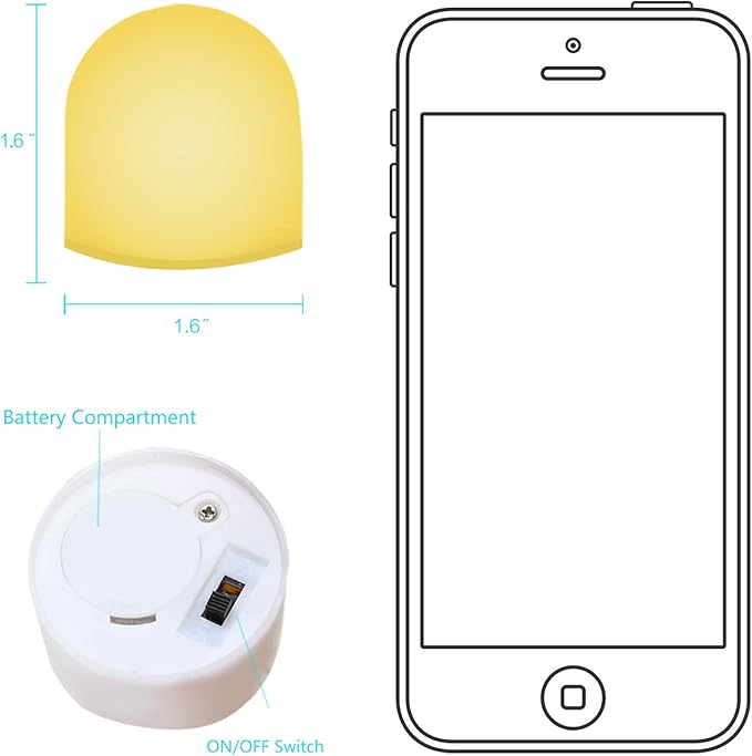 Novelty Place Color Changing Mini Nightlight, Multicolor LED Mood Lighting - Night Light for Bedroom, Bathroom, Living Room - Battery Powered (Pack of 12)