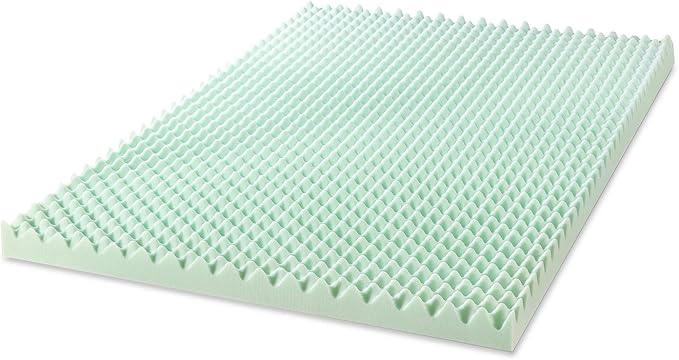 Best Price Mattress 4 Inch Egg Crate Memory Foam Mattress Topper with Calming Aloe Infusion, CertiPUR-US Certified, King