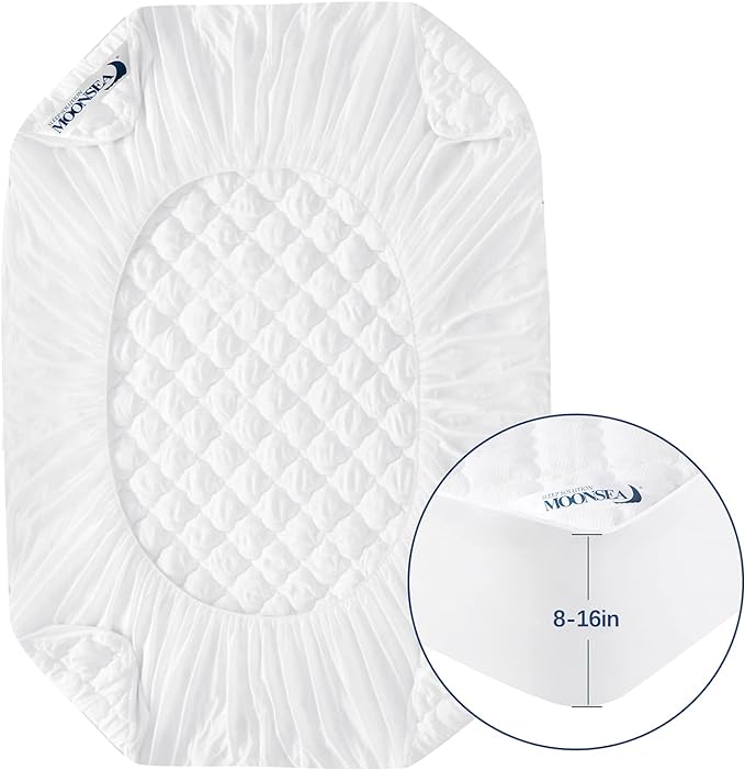 Full Size Air Mattress Pad Cover, Quilted Mattress Protector, Super Soft Breathable and Noiseless Down Alternative Filling Pillow Top Mattress Pad with Deep Pocket Fits Up to 16 Inch Mattress