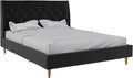 Novogratz The Her Majesty Upholstered Bed, Queen, Black Velvet