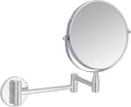 Amazon Basics Wall Mount Round Vanity Magnifying Bathroom Mirror, 1X/5X Magnification, 12.8"L x 10"W, Chrome