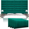 Vänt Upholstered Wall Panels - King/Cal King Size Wall Mounted Velvet Headboards - Velvet Emerald Green - Twin/King - Set of 4 Panels (Each Individual Panel 39"x11.5")