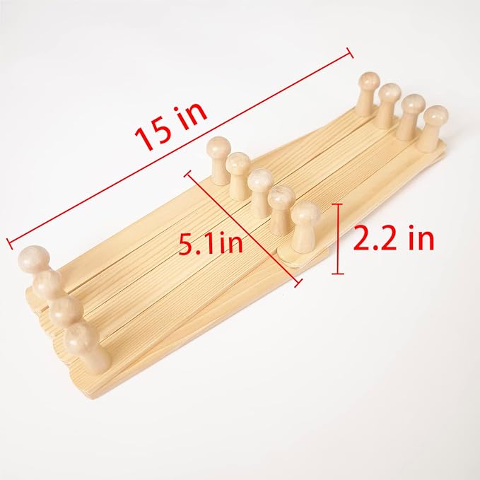 AMAPON Accordion Style Expandable Wall Wooden Coat Rack 13 Hooks (Pegs) Hang Hats Jackets Coffee Mug Purses Necklaces Towels Cap Leash Scarves Data Line Kitchenware (2 Pack)