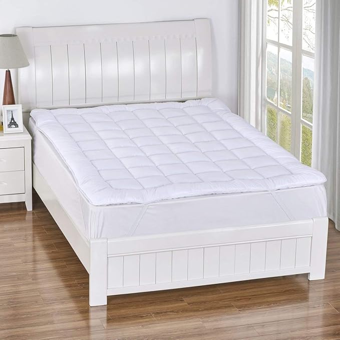 Royal Hotel Bedding Mattress Topper, California King, 2 Inches Hypoallergenic Overfilled Down Alternative Anchor Bands Mattress Topper