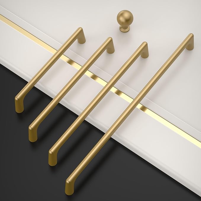 Amerdeco 10 Pack Champagne Bronze Cabinet Knobs Single Hole Cabinet Pulls Round Kitchen Cabinet Knobs Solid Drawer Knobs Dresser Knobs and Pulls for Bathroom Cabinets ZH0041