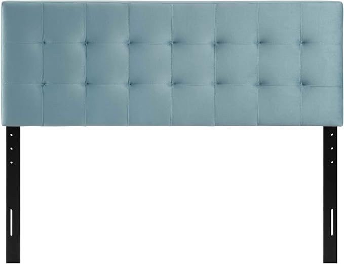 Modway Lily Biscuit Tufted Full Performance Velvet Headboard, Light Blue
