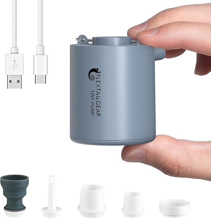 FLEXTAILGEAR Tiny Portable Air Pump Ultra-Mini, with 1300mAh Battery USB Rechargeable to Inflate Deflate for Pool Floats Air Bed / Mattress Swimming Ring Vacuum Storage Bags