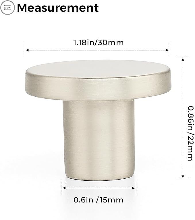 Ravinte 50 Pack Cabinet Knobs Brushed Nickel Kitchen Cabinet Knobs Round Dresser Drawer Pulls Closet Door Pulls 1-1/5 Inch
