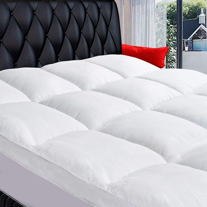 COONP Full XL Mattress Topper, Extra Thick Pillowtop, Cooling Plush Mattress Pad Cover Cotton Top Bed Topper Protector with 8-21 Inch Deep Pocket