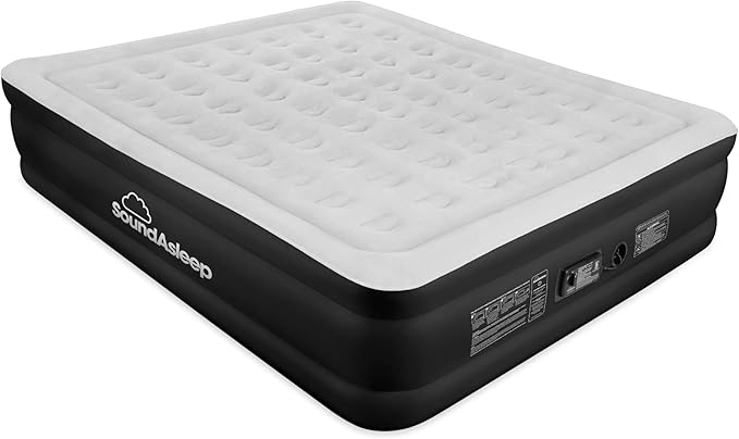 SoundAsleep Products Dream Series Luxury Air Mattress, ComfortCoil Technology, Built-in High Capacity Pump for Home Camping- Double Height, Adjustable, Inflatable Blow Up (California King XL)
