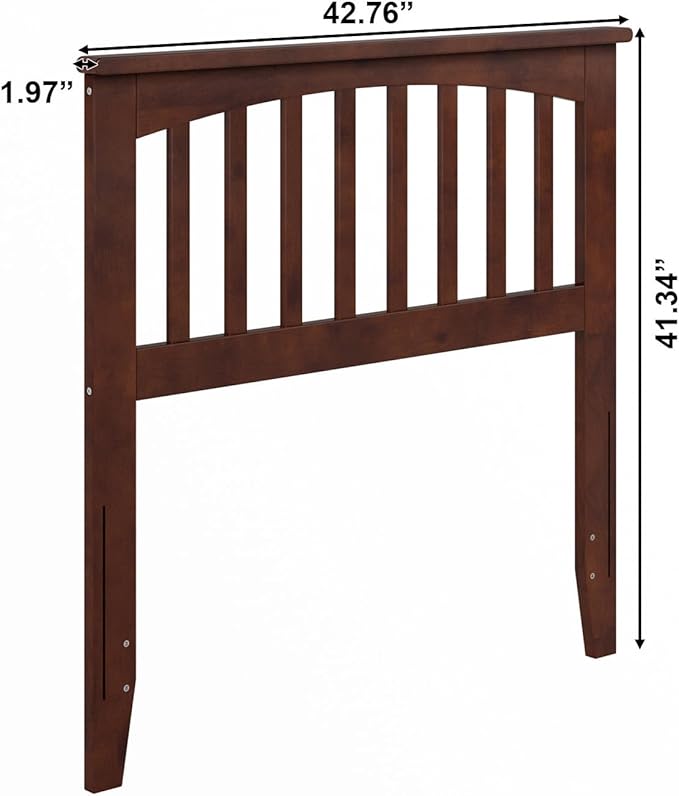 AFI, Mission Twin Solid Wood Headboard with Attachable Charger, Walnut