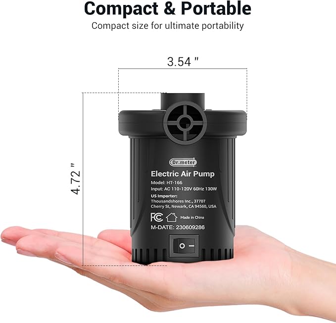 Air Pump for Inflatables: AC 110V Air Mattress Pump with 3 Nozzles - Quick-Fill Electric Inflator Deflator for Inflatable Pool Raft Bed Boat Floats Swimming Rings Yoga Balls