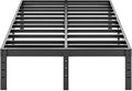ALDRICH Metal Bed Frame Queen Size - 16 Inch Tall Black Basic Steel Slats Platform, Easy Assembly Heavy Duty Noise Free Bedframes, No Box Spring Needed