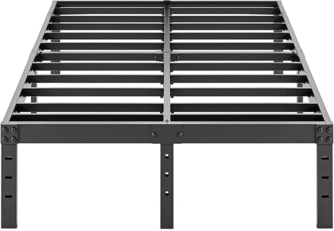ALDRICH Metal Full Size Bed Frame - 16 Inch Tall Black Basic Steel Slats Platform, Easy Assembly Heavy Duty Noise Free Bedframes, No Box Spring Needed