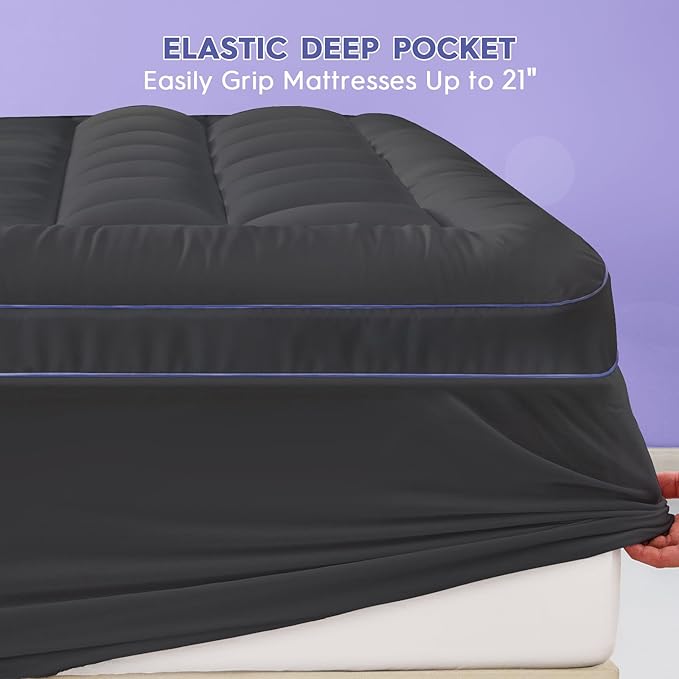 ABENE 3 Inch Dual Layer Memory Foam Mattress Topper Twin, 2 Inch Memory Foam Plus 1 Inch Down Alternative Pillowtop Mattress Pad, with Bedside Pocket, Support for Back Pain (Twin, Gray)