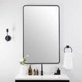 ANDY STAR Wall Mirror for Bathroom, 24x40 Inch Bathroom Vanity Mirror, Black Rounded Rectangle Mirror, Tube Iron Metal Wall-Mounted, Horizontal/Vertical