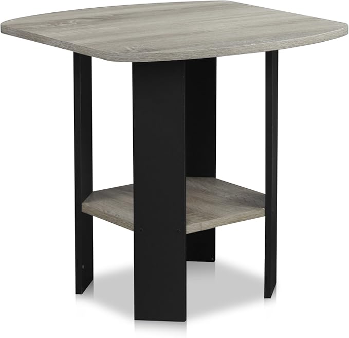 Furinno SIMPLE DESIGN Side Table, 2-Tier End Table, Open Shelves Night Stand, Bedside Table, for Living Room, Bedroom, French Oak