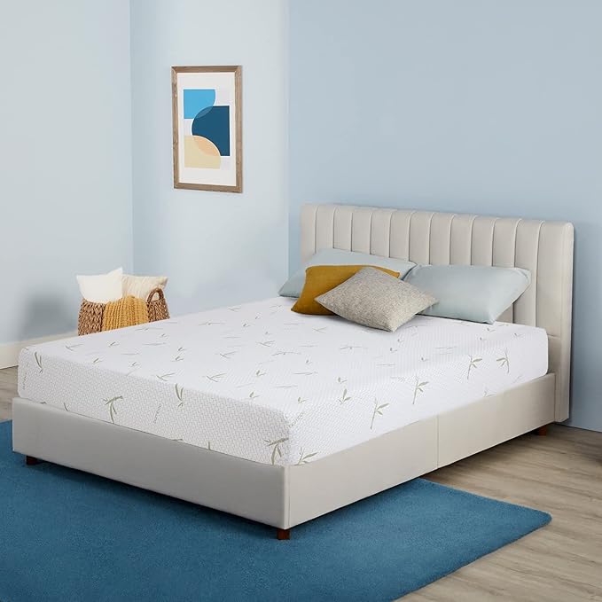 BestMassage | 6 Inch Queen Mattress | Gel Memory Foam | Medium Firm Feel | White | Bed in a Box, CertiPUR-US Certified | Pressure Relief, Cooling Ventilated Foam | Breathable Knit Cover