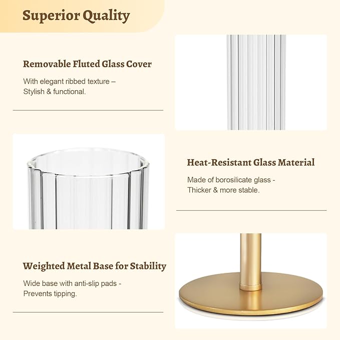Gold Hurricane Glass Candle Holders: Cadhodenm Tall Glass Candlestick Holder for Wedding Set of 3 Brass Taper Candle Holders Modern Candle Sticks Holder for Table Centerpiece Party Christmas Home