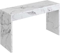 Convenience Concepts Northfield Hall Console Table 48" - Modern, Minimalist Narrow Sofa Display Accent for Contemporary Living Room, Entryway, or Hallway, White Faux Marble
