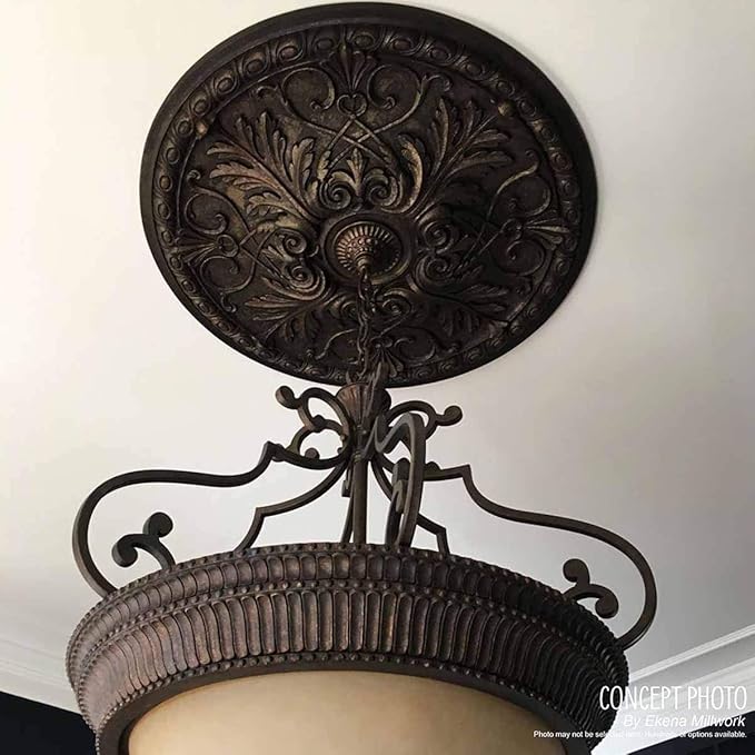 Ekena Millwork CM12BRMDF 12-1/2" x 3-7/8" x 3/4" Bradford Ceiling Medallion, Midnight Dream