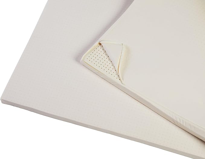 Pure Green Natural Latex Mattress Topper w/Jersey Cover - Firm - 3 Inch - Queen Size (GOTS Certified Organic)
