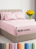Extra Deep Queen Sheet Set - 6 Piece Breathable and Cooling Sheets - Hotel Luxury Bed Sheets Set - Easy Fit - Soft, Wrinkle Free and Comfy Sheets Set - Lavender Pink Sheet Set with Extra Deep Pockets
