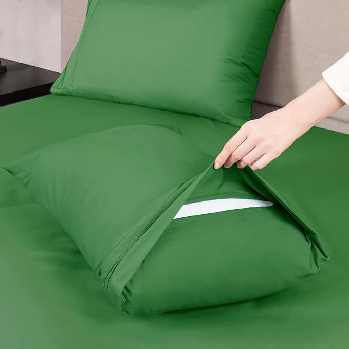 Mejoroom California King Size Sheet Set - Soft Microfiber Bed Sheets,Deep Pocket Fitted Sheet, Breathable, Wrinkle & Fade Resistant - 4 Piece (California King, Calla Green)