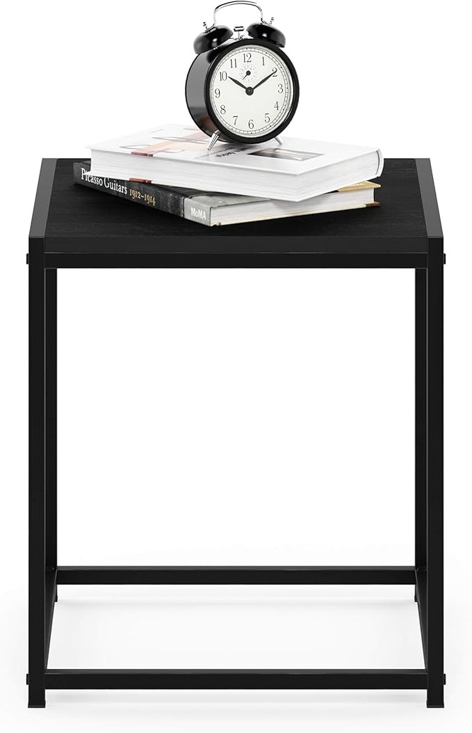 FURINNO Camnus Modern Living End Table, Americano, 1 Tier, Metal Frame