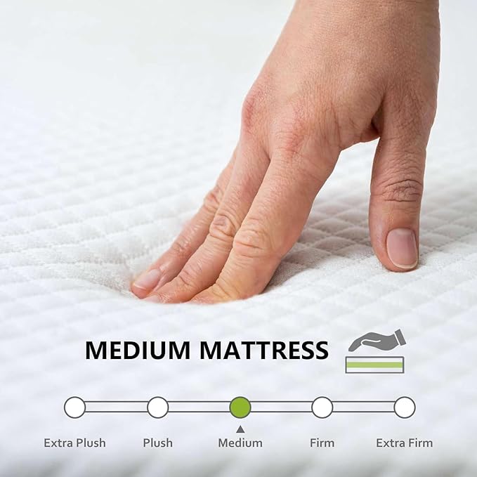 BestMassage | 5 Inch California King Mattress | Gel Memory Foam | Medium Firm Feel | White | Bed in a Box, CertiPUR-US Certified | Pressure Relief, Cooling Ventilated Foam | Breathable Knit Cover