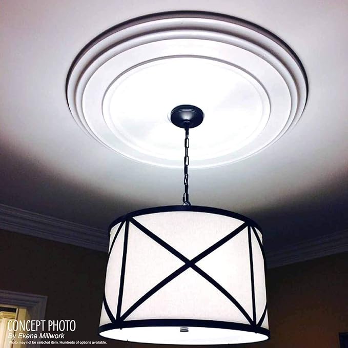 Ekena Millwork CM12BRAMF 12 1/2"OD x 3 7/8"ID x 3/4"P Bradford Ceiling Medallion, Americana