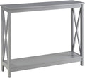 Convenience Concepts Oxford Console Table 39.5" - Sofa Table with Storage Shelf, Transitional Entryway Hall Table for Living Room and Bedroom, Display Foyer Table, Gray