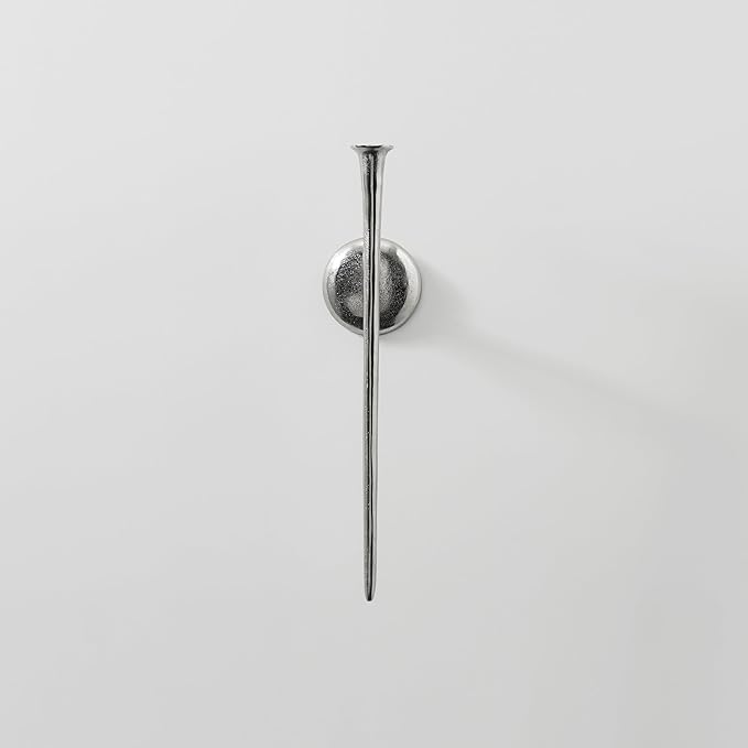 Aspar Wall Sconce, Modern Candle Holder with Elegant Hook Design, Versatile Decorative Lighting for Indoor Wall Decor and Ambiance Setting, Silver (Candle Not Included)