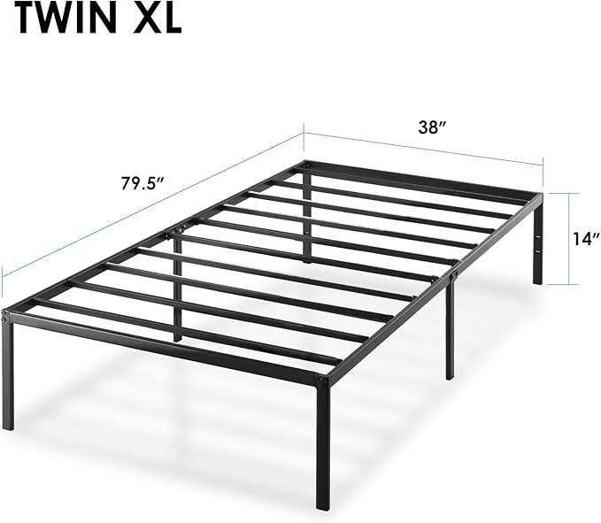 Best Price Mattress Twin XL 14 Inch Black Metal Platform Bed Frame